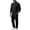 Black, variant on LYSMORA Men's 2 Piece Outfit Set Lapel Collar Partial Button Long Sleeve Top and Straight‑Leg Pants for Business Casual Daily Wear