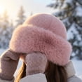 thumbnail image 3 of Unisex Winter Fashion Hat with Faux Fur Trim Outdoor Warm Cap Soft Comfortable Beanie for Cold Weather and Daily Casual Wear for Men and Women Gray One Size, 3 of 5