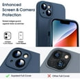 thumbnail image 2 of Liquid Silicone Case for iPhone 14, [True Liquid Silicone] [Anti Fingerprint] 4 Layer Phone Case Protective Cover, Full Coverage Around Camera & Built-in Microfiber, 6.1", Dark Blue, 2 of 15