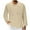 Beige, variant on Qingpeng Mens Cotton Shirt Long Sleeve V Neck Shirts Solid Casual Loose Tee Shirt