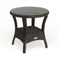 thumbnail image 4 of Tortuga Outdoor Bayview Outdoor Wicker Side Table with Tempered Glass Top Magnolia, 4 of 5