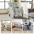 thumbnail image 3 of Wingback Armchairs Set of 2 Accent Chairs Floral Upholstered Sofa Wood Legs Lounge Seat Removable Cushion Home Living Room, 3 of 6