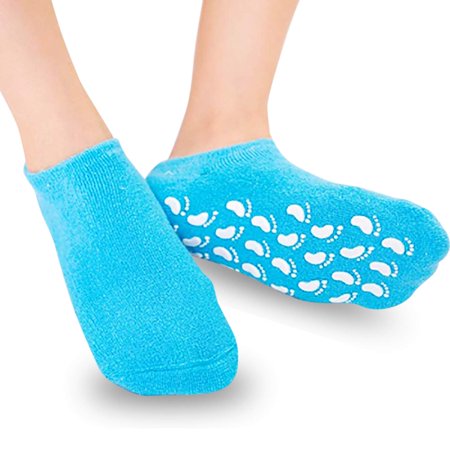 Moisturizing Socks - Silicone Spa Gel Lotion Moisture Socks, Cracked Heels and Dry Feet Repair Treatment, Foot Moisturizer Softener | Larger Size, Weaker Smell (Sky Blue)