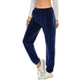 thumbnail image 2 of Winter Velour Sweatpants Sweatsuits Joggers Yoga Pants Solid Velour Velvet Tracksuit Sweatpants for Women Jogging Velour Track Pant with Pockets, 2 of 7