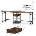 thumbnail image 6 of Tribesigns Double Computer Desk with Drawers and Storage Shelves, Large Long Two Person Desk Study Writing Table Workstation for Home Office, 6 of 7