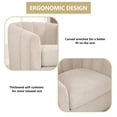 thumbnail image 2 of HIUU 32"Swivel Accent Chair Wood Base,Beige Chenille Armchair,Curved Back Swivel Chair,Modern Accent Chairs for Lliving Room, 2 of 9