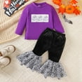 thumbnail image 2 of TBWNWG Stylish Girls Outfits - Toddler Girls Halloween Long Sleeve Pumpkin Cartoon Embroider Tops and Pants Set,Sizes 12-18 Months, 2 of 6