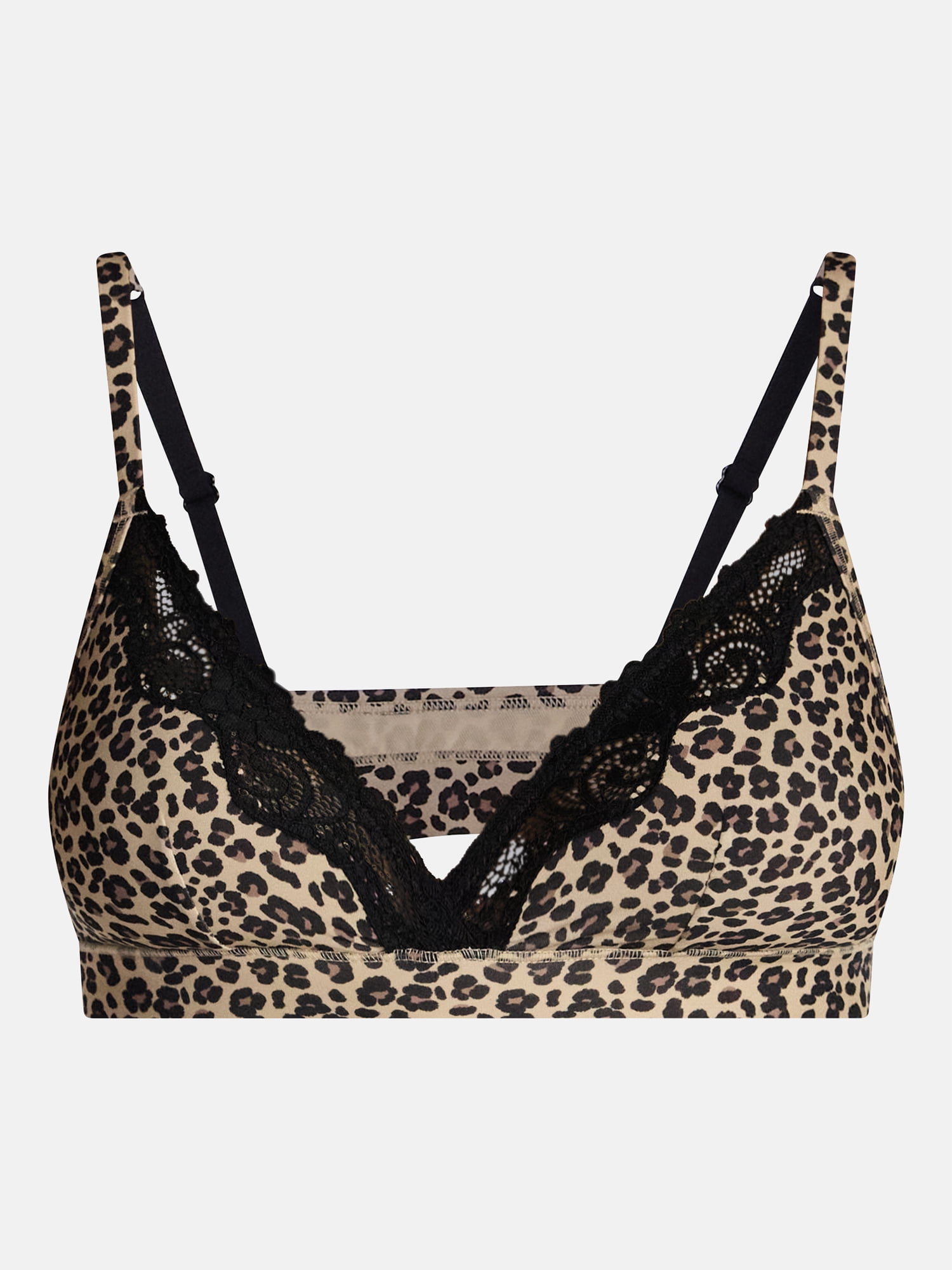 No Boundaries Women's Fit Stretch Lace Trim Triangle Bralette, Sizes XS-XXXL