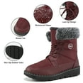 thumbnail image 5 of Ecetana Women's Lace Up Winter Boots Warm Faux Fur Lined Ladies Snow Boots Fashion Mid Carf Boots, 5 of 7