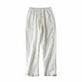 thumbnail image 1 of FNFYFH Clearance Ladies Linen Cotton Trousers Solid Color Breathable, 1 of 9