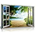 thumbnail image 3 of Beach Sunset View 3D Window Effect Canvas Wall Art Picture Print (18x12in), 3 of 5