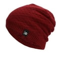 thumbnail image 2 of GZWYHT Beanies,Beanie Hats Womens And Mens Diamond Check Sweater Cap Men's Cycling Soft Knit Cap Winter Hats,Hats for Men Red, 2 of 4