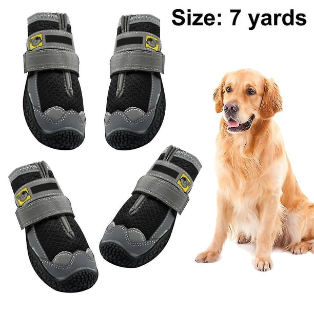 BOTAS impermeables para perros de 5 yardas, con suelas antideslizantes reforzadas por velcro reflectante y garras al aire libre antideslizantes, adecuadas para perros medianos a grandes