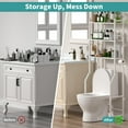 thumbnail image 6 of 3-Tier Over The Toilet Storage with Paper Holder, Metal Bathroom Organizers and Storage for Small Space, Freestanding Bathroom Shelves with 4 Hooks, Above The Toilet Storage Shelf, White, 6 of 8