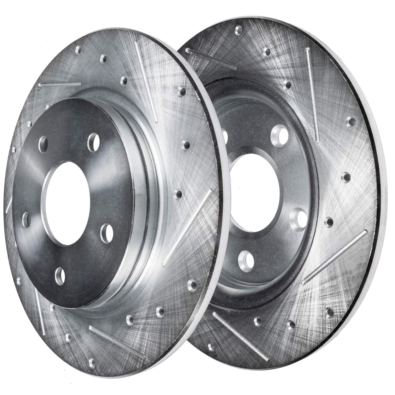 Detroit Axle - Brake Rotors for 2015-2023 Ford Mustang, Drilled and Slotted Disc Brake Rotors Replacement : 12.60" inch Front and Solid Rear Rotor