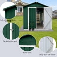 thumbnail image 4 of 4FTx 6FT Outdoor Metal Storage Shed,Steel Utility Tool Shed Storage House with Door and Lock,Gable Sloping Roof Design Outdoor Storing Tools  for Garden, Backyard, Patio, 4 of 5