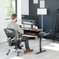 thumbnail image 3 of VIVO Adjustable 42" Standing Desk Monitor Riser, Dark Walnut Top, Black Frame, 3 of 9