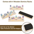 thumbnail image 4 of Juego de dominó Bucany Mexican Train con 4 bandejas de madera dobles 12, 4 of 7