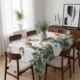 thumbnail image 6 of Green Snowman Christmas Table Cloth Waterproof Tablecloths, Xmas Snowflake Eucalyptus Leaves Tablecloth Dining Table Cover for Kitchen Party Tabletop Outdoor, Rectangle Tablecloth 52x70 Inch, 6 of 9