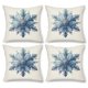 thumbnail image 1 of Funda de almohada navideña, decoración navideña con copos de nieve y árbol de Navidad (núcleo de almohada no incluido), 4 Uds., 1 of 5