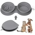 thumbnail image 1 of Foldable Dog Bowl, Travel Dog And Cat Bowl, Silicone Foldable With Carabiner, Anti Bulimia Dog, 1 of 3