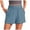 Sky Blue, variant on WREESH Womens Shorts Summer Solid Ribbed Casual Knitted Elastic Waist Sports Shorts with Pockets Green