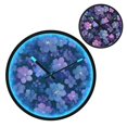 thumbnail image 2 of Indoor 12' Voice-Activated Luminous Decoration Wall Clock With LED Night Light Blue-purple Flowers, 2 of 8