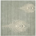 thumbnail image 6 of SAFAVIEH Soho Jarvis Peacock Feather Wool Runner Rug, Grey/Ivory, 2'6" x 12', 6 of 9
