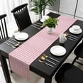 thumbnail image 3 of Pink Table Runner 72 Inches Long, Grid Checkered Plaid Gingham Lattice Trellis Kitchen Coffee Dining Table Decoration for Home Party Birthday Wedding Home Decor 14x72 Inches, 3 of 8