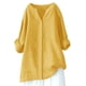 thumbnail image 4 of Blusa holgada con botones para mujer - Camisa informal de manga larga y color liso - Cuello en V, elegante, ideal para el trabajo diario y los viajes - Para todas las estaciones, tallas S-XXXXXL, 4 of 4