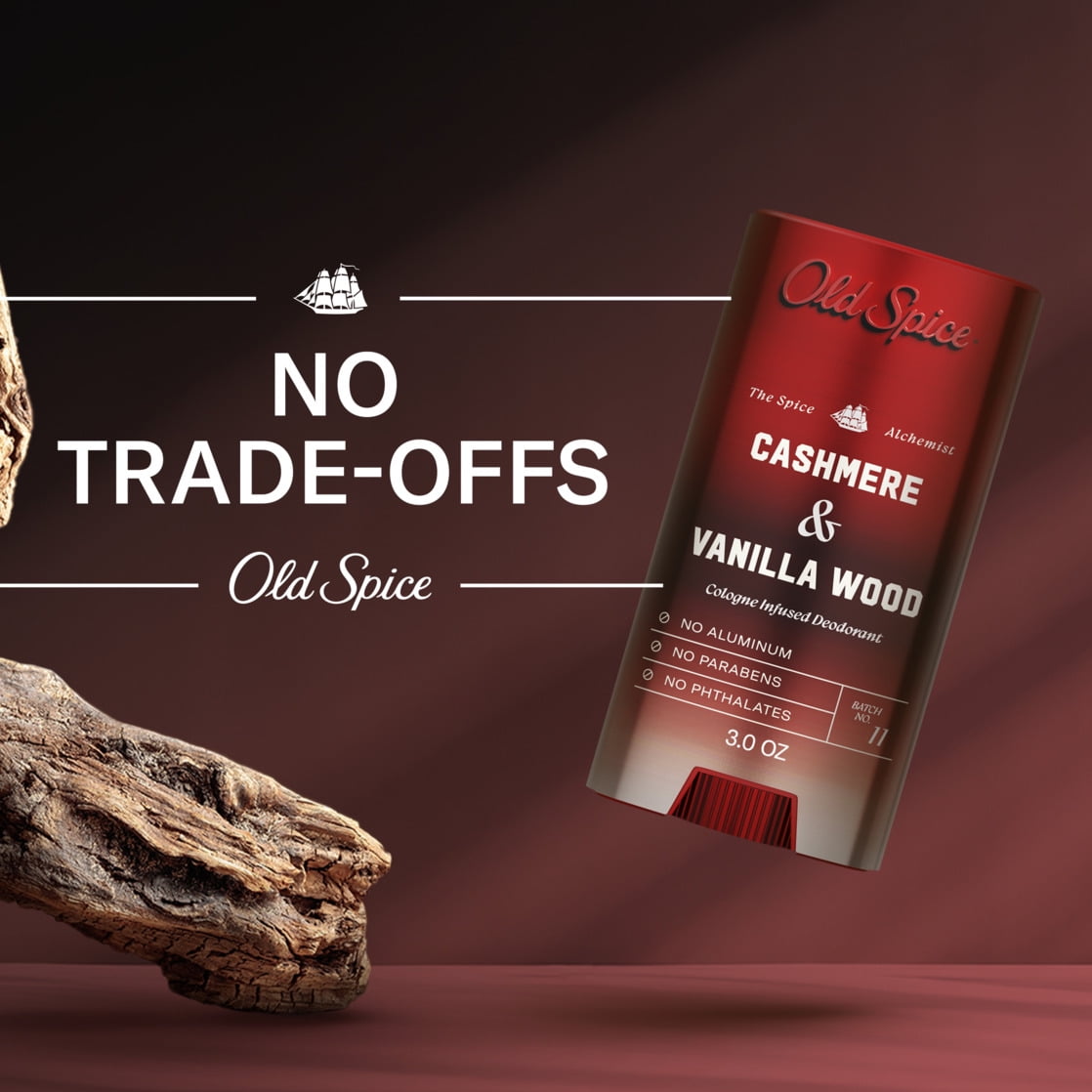 Old Spice Men's Deodorant Spice Alchemist Collection Cashmere & Vanilla Wood, 3 oz