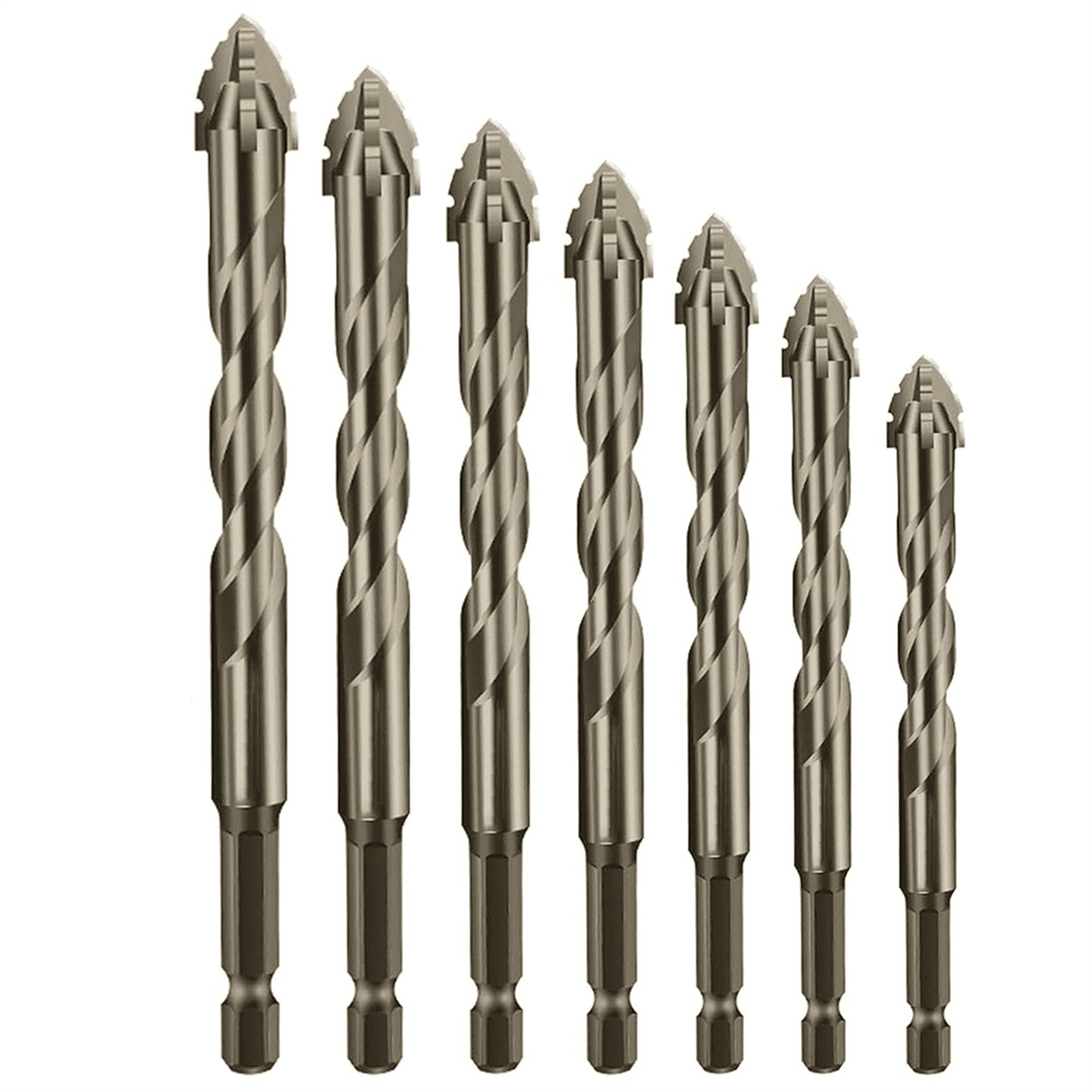 Juego De Brocas Excéntricas De Cuatro Filos Con Dientes De Sierra – Acero De Alta Velocidad – Vástago Hexagonal 1/4 – Varios Tamaños (3 A 12 Mm)