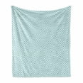 thumbnail image 1 of Retro Soft Flannel Fleece Blanket, Big White Dots Spots Little Circles Shabby Pastel Colors Symmetrical Monochrome, Cozy Plush for Indoor and Outdoor Use, 70" x 90", Pale Blue White, by Ambesonne, 1 of 6