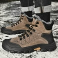 thumbnail image 5 of Mens Snow Boots Waterproof Rubber Non-Slip Sole Winter Warm Lace-up Boots Outdoor Walking Hiking Fashion Casual Boots Brown 10 US, 5 of 7