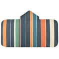 thumbnail image 5 of Yayeee Kids Hooded Towels Toddler Soft Absorbent Beach Bathing Wrap 50" x 23.5", Navy Blue Stripes, 5 of 5