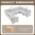 thumbnail image 6 of JUSTLET Oversized Modular Sectional Sofa, Large Corduroy Sectional Couches Sofa Set, Comfort 8 Seater U Shaped Sofa Cloud Couch for Living Room, Gray, 6 of 10