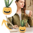 thumbnail image 6 of Mskk Mini Halloween Pumpkin Ceramic Plant Pot Decoration, 3.5" Small Pumpkin Face Succulent Planter, Flower Pot for Cactus, Tiny Indoor Desktop Plant Container, 6 of 9