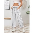 thumbnail image 2 of Lentta Womens Baggy Barrel Pants Wide Leg Lounge Drawstring Sweatpants with Pockets, 2 of 7