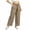 Khaki, variant on VEKDONE Plus Size Wide Leg Pants for Women Elastic Waist Drawstring Long Pants Summer Loose Fit Lightweight Daily Office Pants with Pockets Green XXXXXL