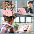 thumbnail image 6 of ELEHOLD Rugged Hybrid Case for iPad 10th Generation 10.9" 2022, Tri-Layers Hard PC Soft Silicone Hidden Kickstand Anti-Scratch Shockproof Heavy Duty Case for Kids Men Women,Rosegold, 6 of 8