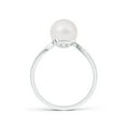 thumbnail image 2 of Angara Japanese Akoya Cultured Pearl Bypass Ring in 14K White Gold for Women | June Birthstone Jewelry for Her, 2 of 8