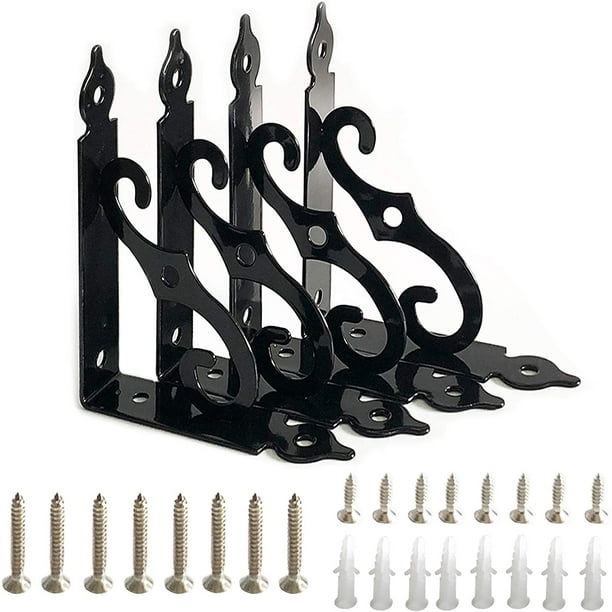 4 Pieces Wall Shelf Bracket, Iron Wall Shelf Bracket, Wall Mount L