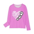 thumbnail image 4 of Huvoen Toddler Baby Boy Girl Fleece Pullover Sweatshirt Long Sleeve Round-Neck Blouses & Shirts Girls Long Sleeve Prints Shirts Cute Crewnecks Tops Dressy Casual Blouses Clothes Pinks 13 Years, 4 of 5