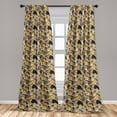 thumbnail image 2 of Marble Print Window Curtains, Honey Comb Framework Marbling Style Modern Repetitive Illustration, Lightweight Decor 2-Panel Set with Rod Pocket, Pair of - 28"x95", Mustard and Taupe Grey, by Ambesonne, 2 of 3