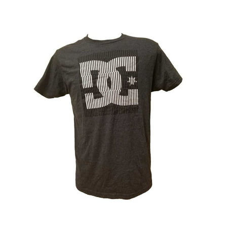 Men DC Shoes Logo Tee Crew Neck T-Shirt Charcoal Heather (Best Shoe Stores In Dc)