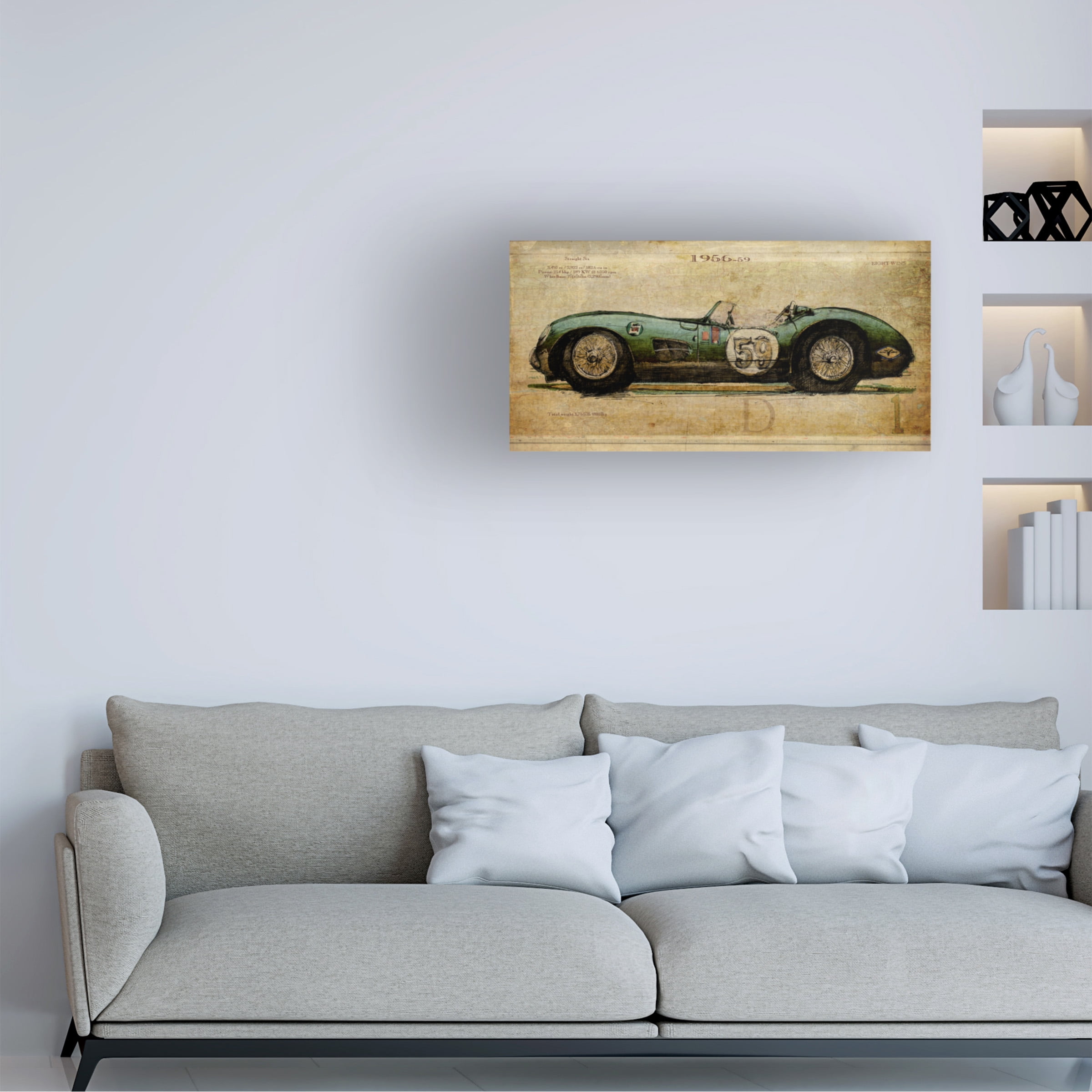 Sidney Paul and Co. 'No 59 Aston Martin DBR' Canvas Art