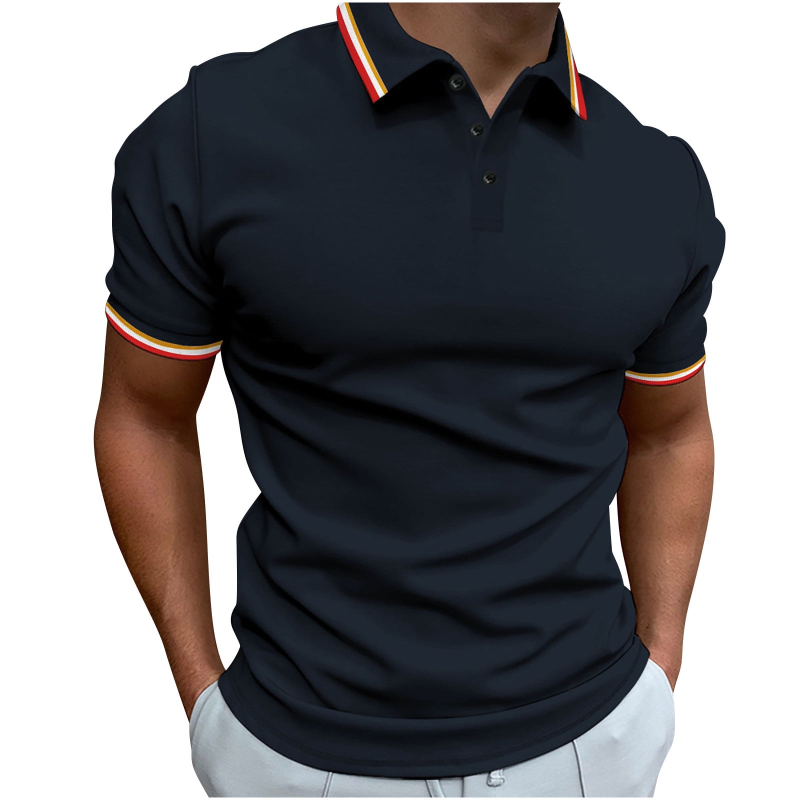 QIPOPIQ Polos Tactiques de Performance pour Hommes pour l'Extérieur à Manches Courtes et Longues, Évacuation de l'Humidité Liquidation