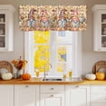 thumbnail image 2 of Thanksgiving Gnome Valances for Windows, 54 x 18in, Fall Pumpkin Sunflower Orange Plaid Rod Pocket Kitchen Valance Curtain Light Filtering Window Treatments for Living Room Bedroom, 1 Panel, 2 of 7