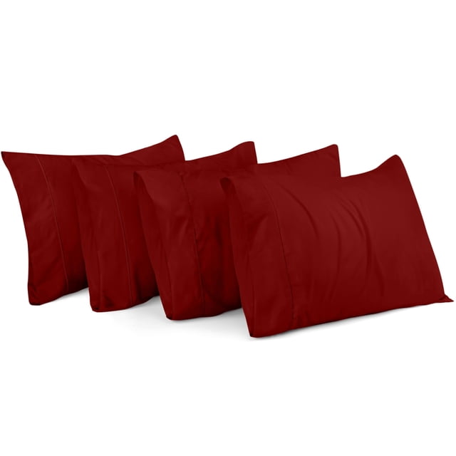 Pack de 4 fundas de almohada Utopia Bedding tamaño queen, color rojo