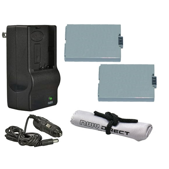 Canon VIXIA HF R21 Piles Haute Capacité 'intelligentes' (2 Unités) + Chargeur de Voyage AC/DC + Chiffon de Nettoyage en Microfibre Nwv Direct